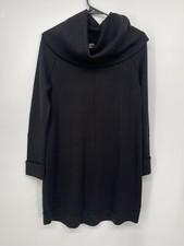Vince Camuto Women's Size XS Black Long Sleeve Cowl Neck Sweater Dress