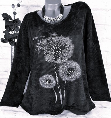 ITALY Sweatshirt Shirt Pullover Pulli Tunika Bluse Cord Optik Kurz