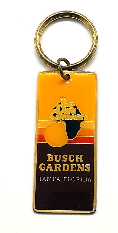 Vintage The Dark Continent Busch Gardens Tampa Florida Keyring Keychain #1