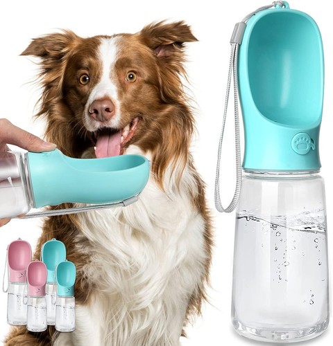 19oz Leak-Proof Dog Portable Puppy Water Bottle with Feeder - Food Grade Plastic - Picture 15 of 21