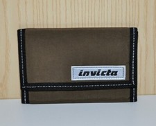 Portafoglio Invicta anni 90 Uomo Ragazzo apertura velcro verde scuro