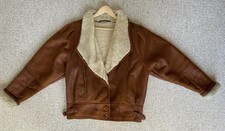 Miller Sheepskin Tan / Brown Jacket Uk Size 12