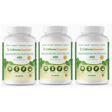 California Essentials Magnesium Glycinate 400 - 120 Tablets - Pack of 3