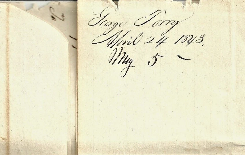 1843 stampless folded letter , to Auditor General Office, Detroit Michigan - Image 2 of 3