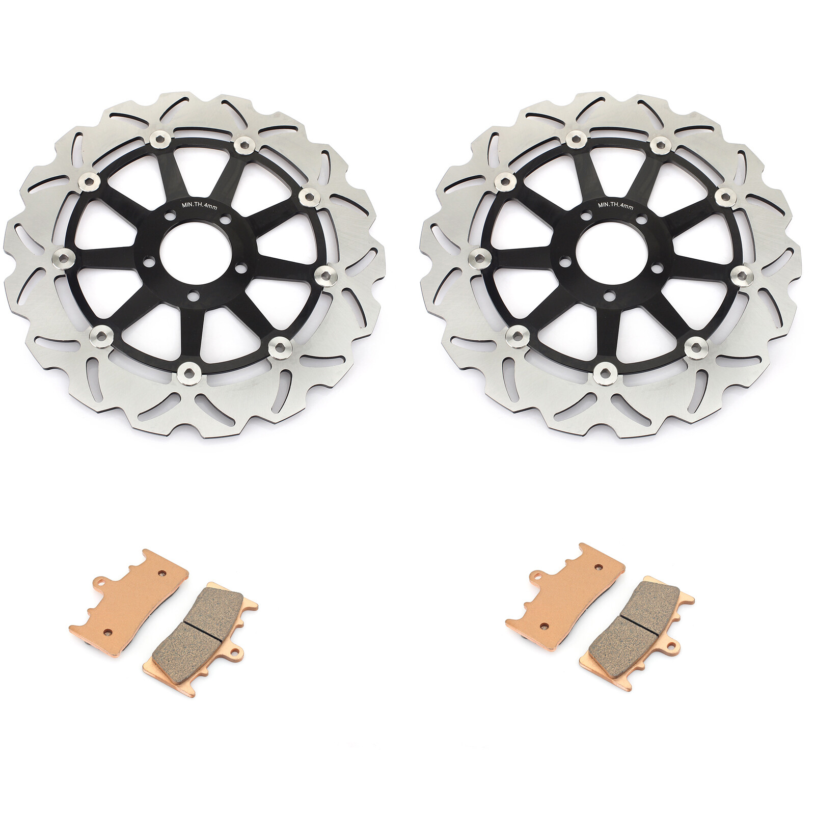 2 Front Brake Rotors +Pads Vulcan 1500 1600 Mean Streak 02 0