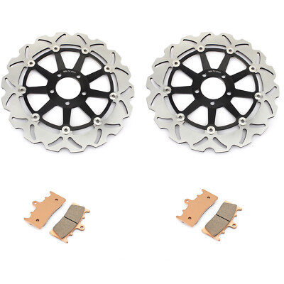 2 Front Brake Rotors +Pads Vulcan 1500 1600 Mean Streak 02 03 04 ZX12R 2000-2003