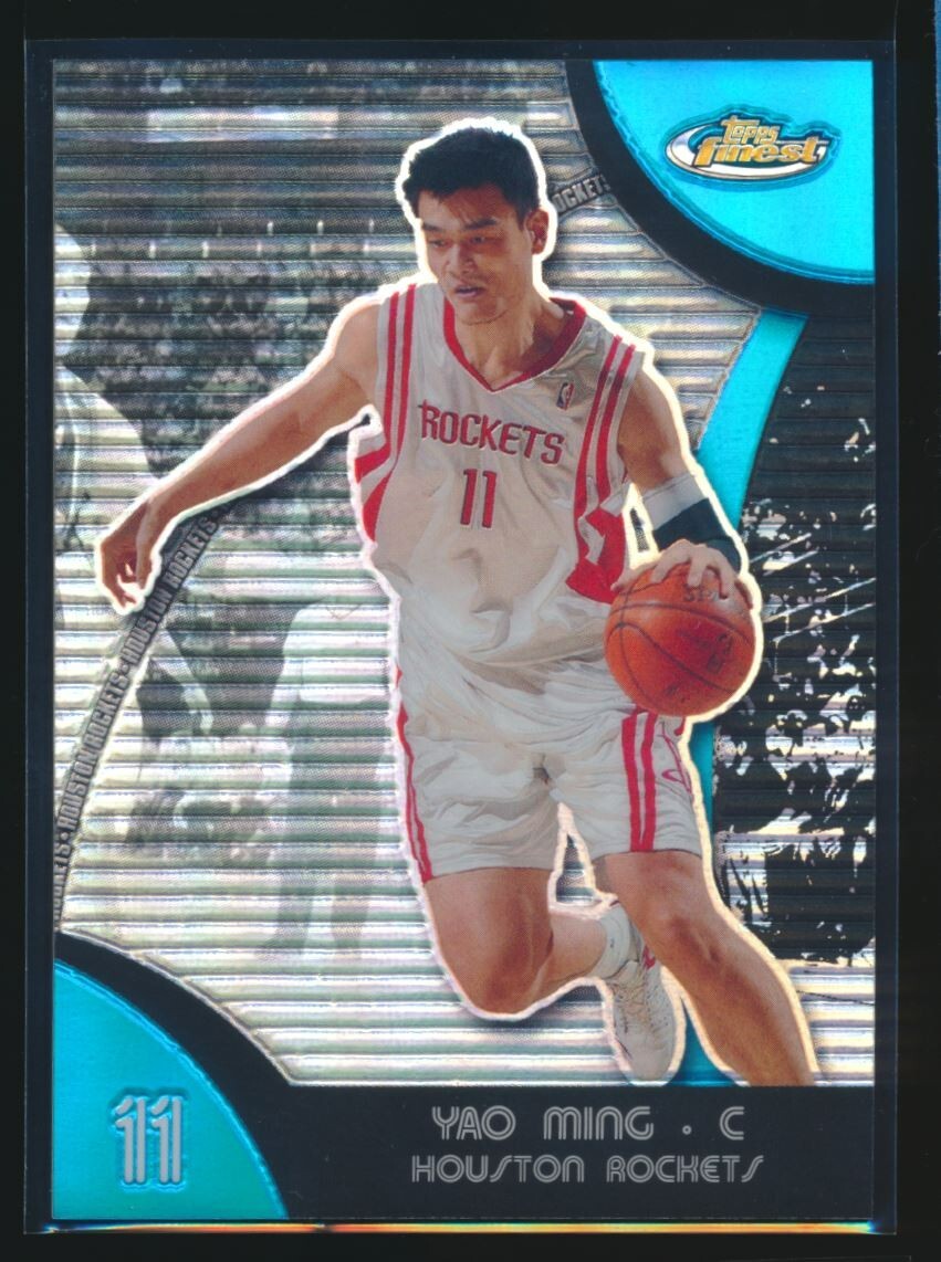 2007-08 Topps Finest Blue Refractor Yao Ming 115/199 #20 Houston Rockets SP RARE