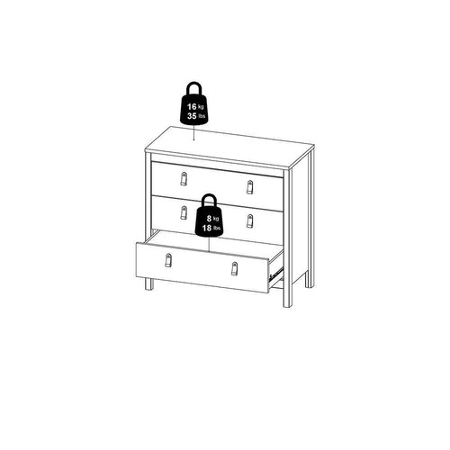 Madrid Chest 3 Drawers in Matt Black - Picture 13 of 13