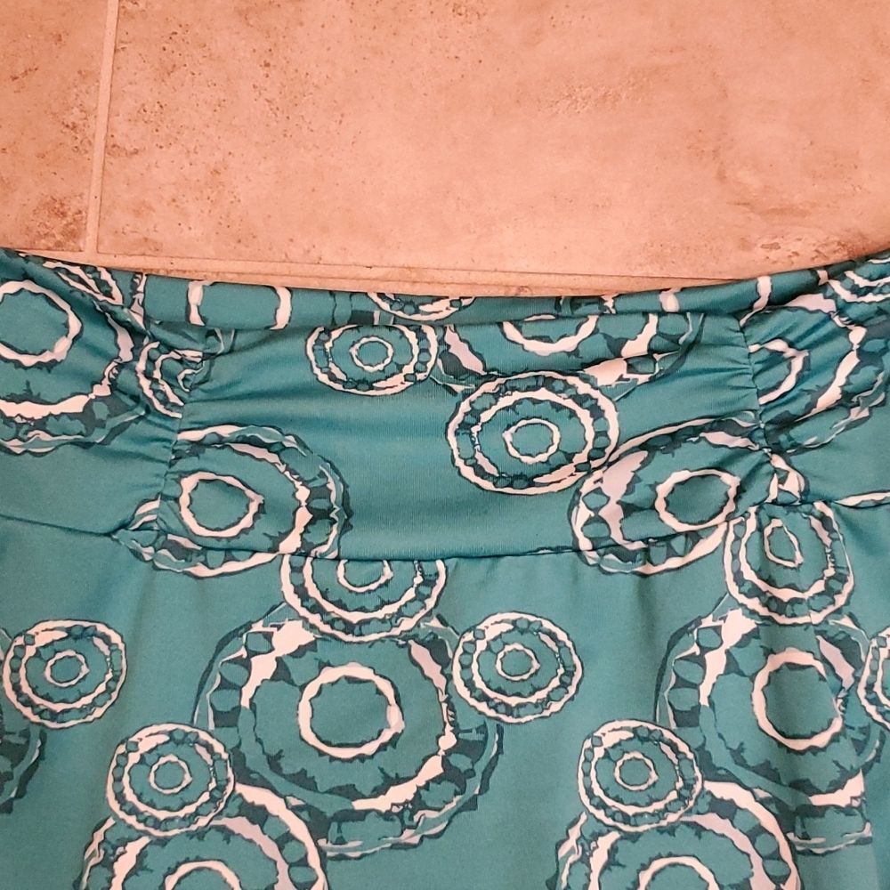Tranquility teal bubble pattern circle skirt - image 5