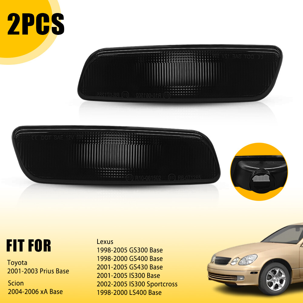 Smoked Corner Parking Marker Light Housings for 1998-2000 Lexus LS400 Base Model