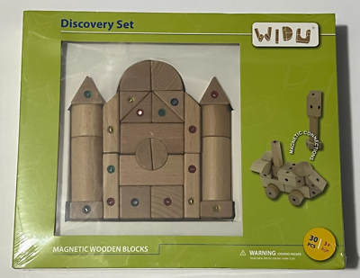 Bloques de construcción magnéticos de madera WIDU, juego de