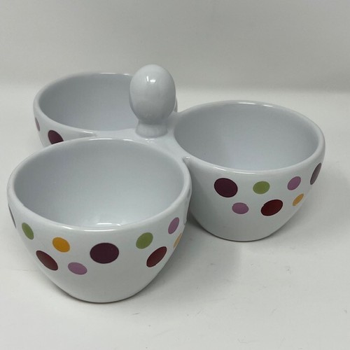 Pampered Chef Simple Additions Three Part Condiment Dish Polka Dots Retired Rare - Picture 6 of 9