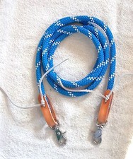7' Reins Loop Yacht Rope Roping Rein Barrel Race Contest Pony Trail blue white