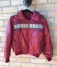 VTG 80s Changing Scene Burgundy Convertible Bomber Jacket to Vest Womens Sz L