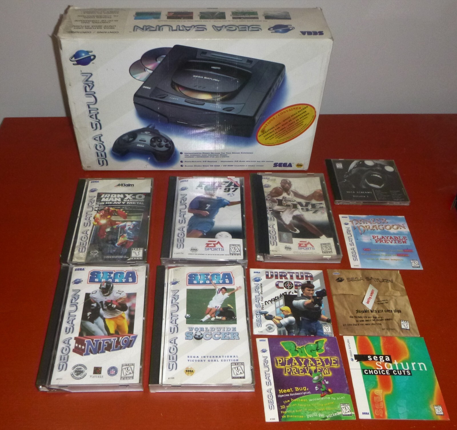 Sega Saturn Console (MK-80000)-Complete in box and Games Tested and Working  | eBay