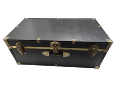 Vintage Seward Steamer Trunk 30" Black Wood Black