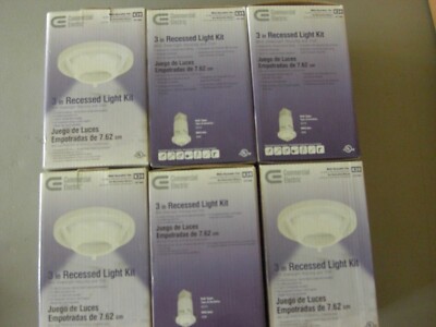 Commercial Electric Dimmable 3  Recessed Lighting Kit Glass Gimbal Trim Lot Of 6