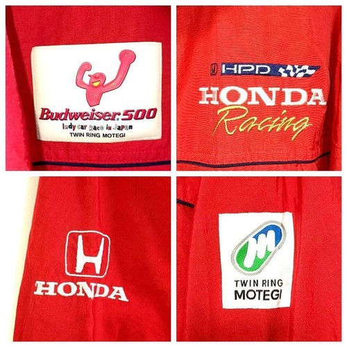 Vintage HONDA Racing Jacket XL Red ONWARD DANBIRD Twin Ring Motegi Budweiser 500 - Picture 6 of 17