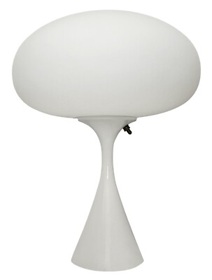 Mid Century Design Table Lamp by Designline in Gloss White Space Age Mod Light