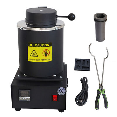 Electric Melting Furnace W/3KG Graphite Crucible Smelt Refining Jewelry Portable