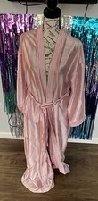 Vintage Delicate Sears Robe Nightgown Carnation Pink Lace Trim Small