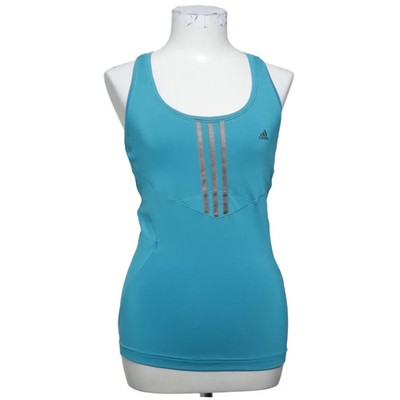 Adidas, Tanktop, Größe: 38, Blau, Elasthan/Polyamid/Polyester, Streifen #Qqz