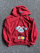 VTG 2001 Blues Clues Red Embroidered Fleece Jacket Kids Size 5t Kangaroo Pocket