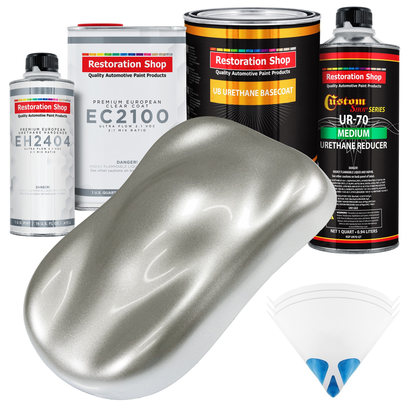 Brilliant Silver Firemist Urethane Auto Paint Quart Kit with European Clear Coat