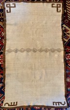 Historic  Antique Pictorial Navajo double Saddle Blanket C 1870 Weaving Rug