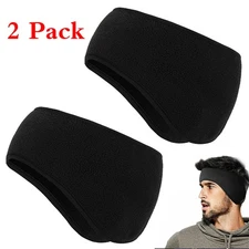 2 Pack Winter Ear Warmer Head Band Polar Fleece Ski Ear Muff Unisex Stretch US