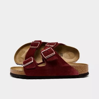 Women's Birkenstock Arizona Birkibuc Sandals - Zinfandel 1028331 500