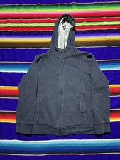 Figs Women Blue Gray M Full Zip Essential Hoodie Fleece Lined 100 WXXOW1004