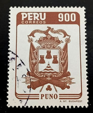 Peru - Pérou - 1986 Definitive 900 S/. Coats of Arms of Puno used (46) -