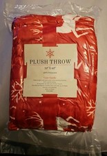 Christmas Throw Blanket Soft Fleece Red Snowflake 50x60 Inches Christmas