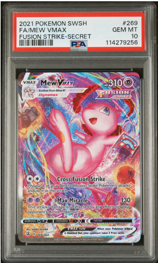Pokemon Mew VMAX Alt Art Secret 269/264 Fusion Strike #269 GEM MINT PSA 10