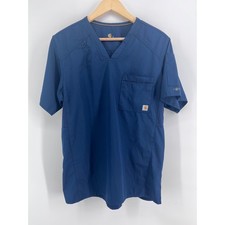 Carhartt Force Mens Scrub Set Navy Blue V-Neck Top Cargo Pants S Work Move