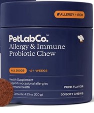 PetLabCo Allergy Immune Probiotic Pork Flavor Soft Chews 30 for Adult Dogs