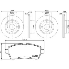 HELLA PAGID BREMSENSET 258mm VORNE passend für FORD FIESTA 6 VI MK6