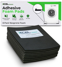 Neoprene Foam AntiVibration Pads with Adhesive 6" X 6" X 1/4" 8 Pieces 