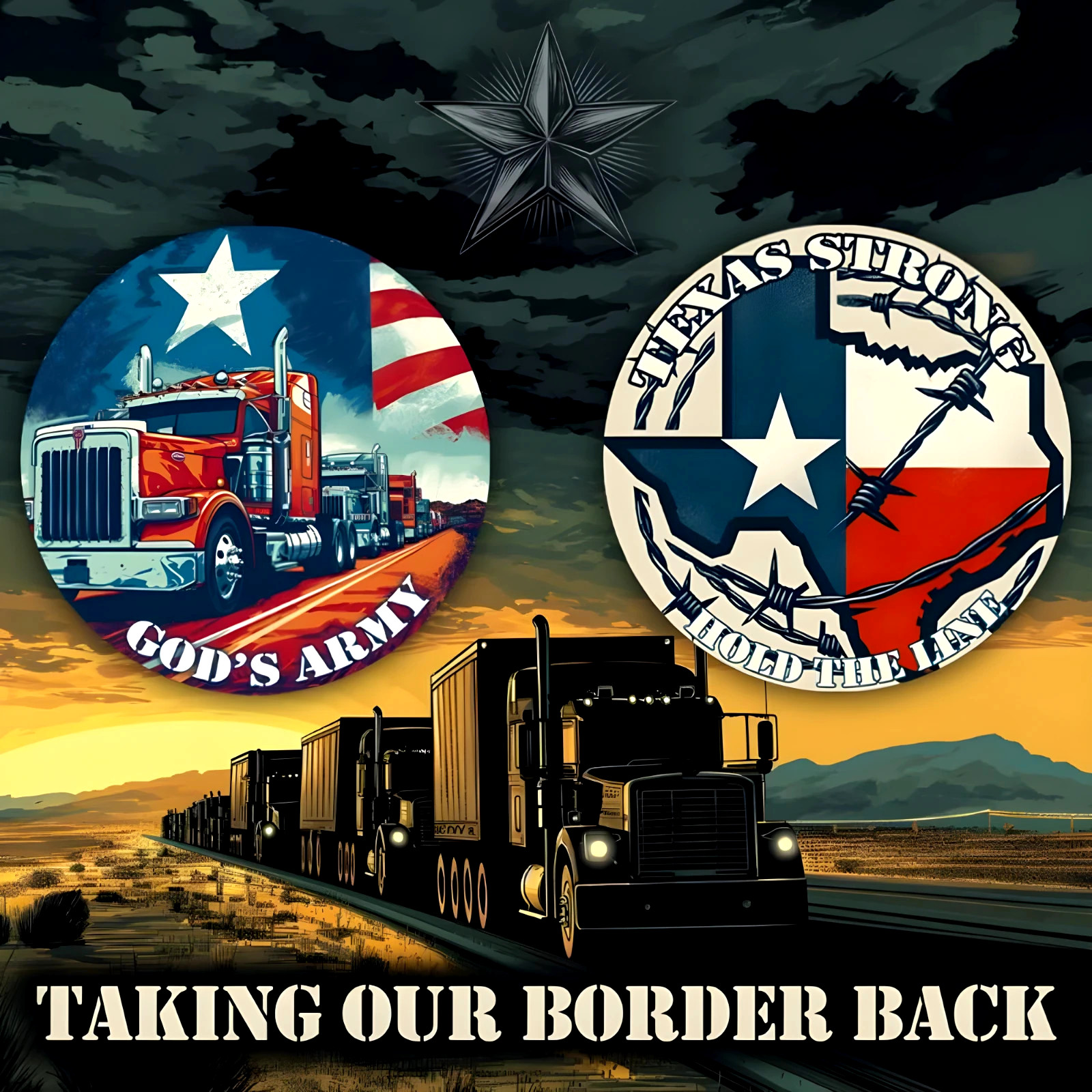 God's Army Truckers Edition 24 Silver Eagle Taking our Border Colorized .999