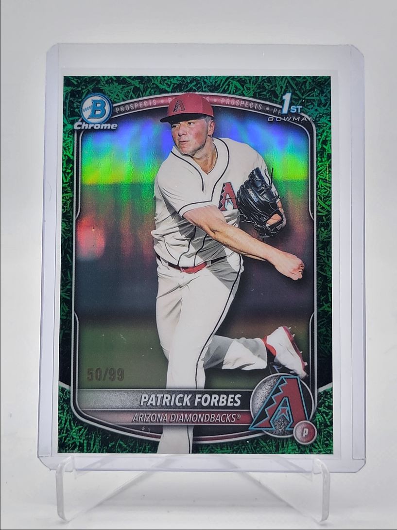 PATRICK FORBES 2025 BOWMAN CHROME DRAFT 1ST GREEN GRASS REFRACTOR /99 Q5672