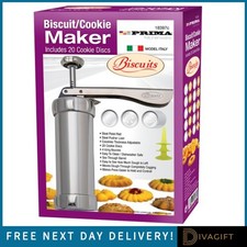 PRIMA BISCUIT COOKIE PRESS MACHINE WITH 20 DESIGN MAKER DISCS & 4 NOZZLE CONES