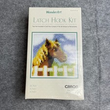 WonderArt Caron Pony Latch Hook Kit 4714 12" x 12" Horse Farm Sealed USA Made