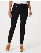 LOGO Lori Goldstein Black Regular Denim Pull On Legging Jeans New