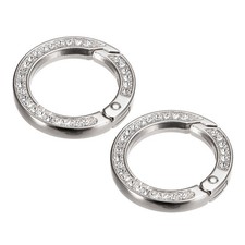 Spring O Ring Buckles Clip, 2Pcs 1.38" Spring Snap Clip Hook for DIY Bag, Silver