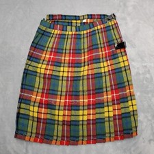 VTG Scotch 100 Wool Skirt Womens 10 Plaid Preppy School 80s Made in Scotland