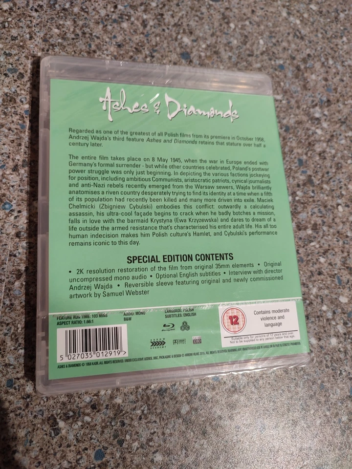 Ashes and & Diamonds. New and sealed. Arrow Academy Bluray. Andrez Wajda,  - Image 2 of 2