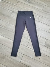 Adidas women' polyester spandex blend black gray Climalite leggings yoga pants M