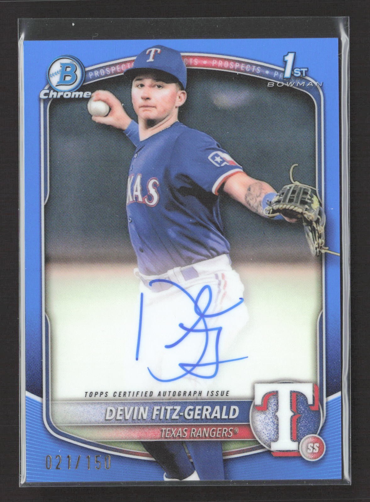 2025 Bowman Chrome Devin Fitz-Gerald 1st BLue Refractor Auto /150 #CPA-DF