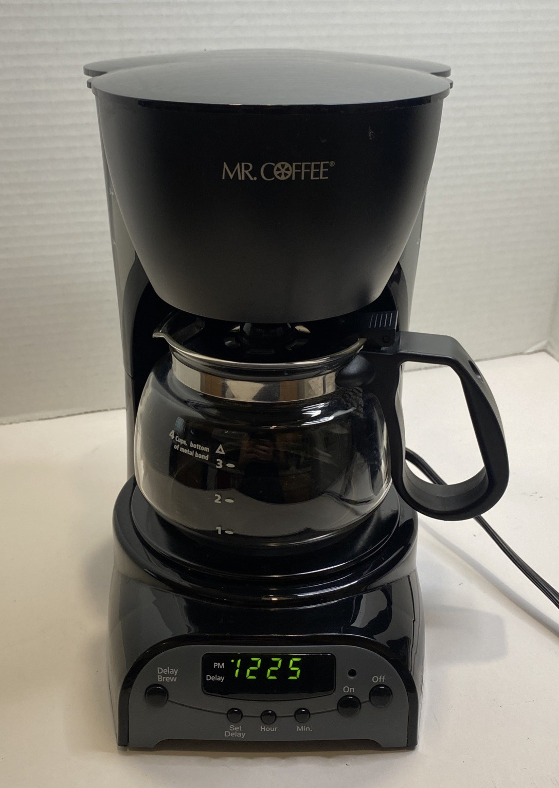 Black Drip Filter Coffee Pot Delay Brew Clock